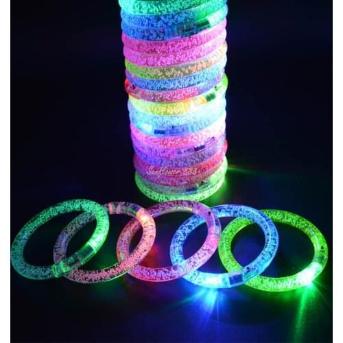 Flashing LED Party Bracelet Wristband Dance Disco Bangle Light Up Bangle Halloween Carnival