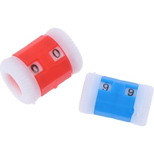 2 Large Red +2 Small Blue Plastic Knit Knitting Needles Row Counter (Large 2.2 * 1.5cm+Small 2.2 * 1.2cm)