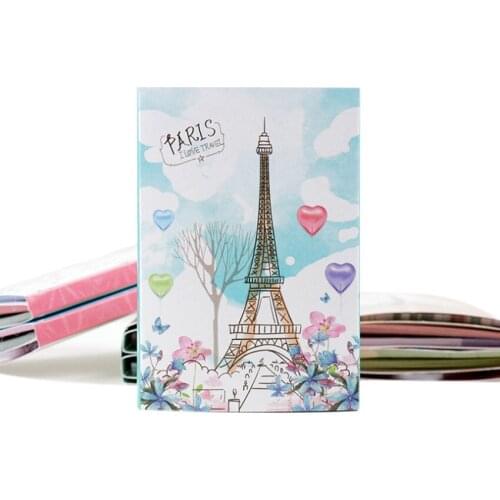 20packs/lot Cute Cartoon Paris Tower Pattern Six Fold Notepad Memo Stickers Study Office Supplies Index Sticky Note Girl Gift