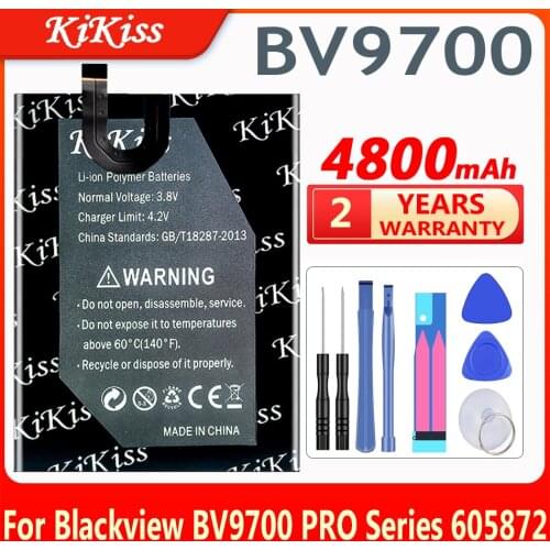 4800mAh 605872 Battery for Blackview BV9700 Pro / BV9700 IP68 Waterproof Helio P70 Android 9.0 5.84inch Bateria + Gift Tools