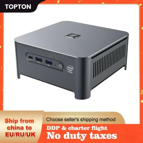 TOPTON Barebone 10th Gen NUC Intel i9 10880H 8 Core Mini PC Windows 10 Pro 2*Lan 2*DDR4 2*M.2 NVME HD 3x4K Desktop Computer
