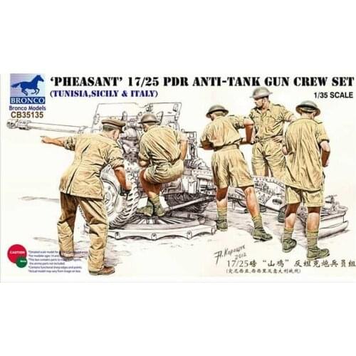 BRONCO CB35135 1/35 "Pheasant" 17/25 PDR Anti-Tank Gun Crew Set - Scale model Kit