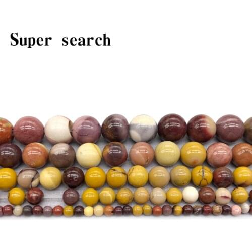 Natural Stone Mookaite Egg Yolk Loose Beads 4 6 8 10 12MM Fit Diy Bracelet Necklace For Jewelry Making Wholesale