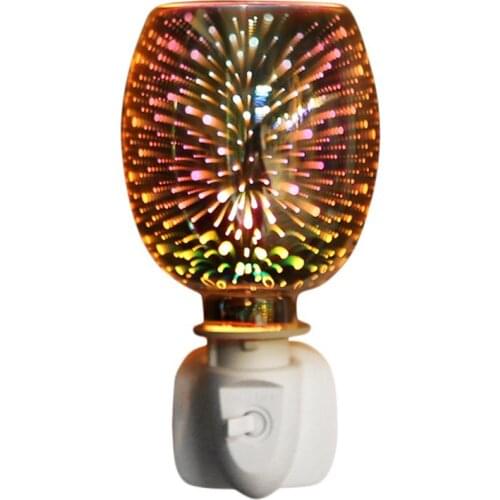 Household Electric Glass Aromatherapy Lamp Plug-in Safe LED Night Light Fragrance Warmer Air Freshener Office Home Decor Gift