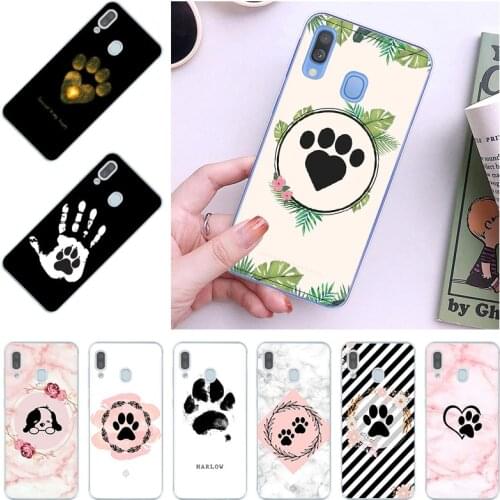 Phone Case For Samsung A41 A51 A71 A10 A20E A11 A21 A31 S A30 A40 A50 A60 A70 E A80 Cute Dog Paw Print Silicone Soft Back Cover