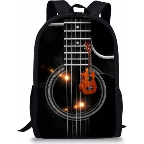 Children School Bags Musical Instrument Printing School Backpacks for Teenagers Girls Kids Guitar Design Book Bags