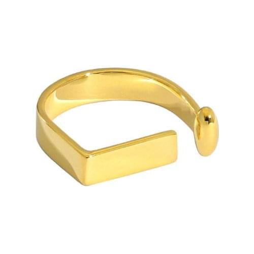 Sterling Silver 925 Minimalist Designer Rings Gifts For Women Geometric Korean Gold Adjustable Ring 2021 Trend Fine Jewellery