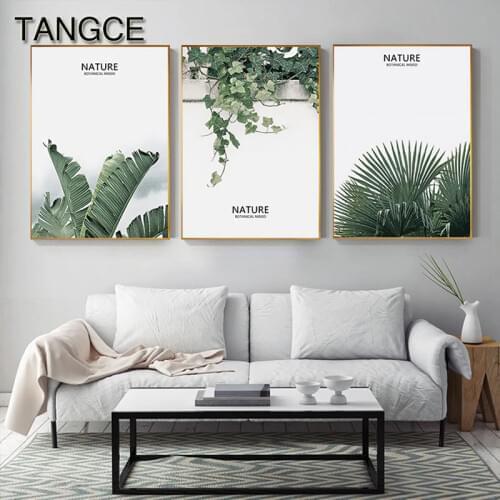 Nordic Plant Green Leaf Canvas Painting Modern Posters and Prints for Living Room Pop Decor Wall Art Mural Plante Verte Affiche