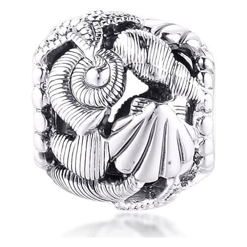 GPY Starfish Shells & Hearts Charms 925 Original Fit Pandora Bracelet Sterling Silver Beads for Jewelry Making DIY Women Gift