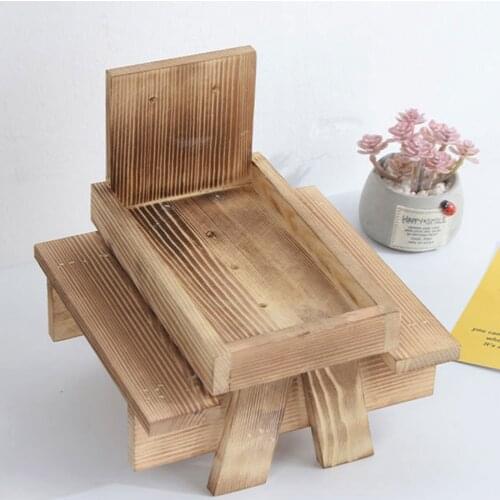 Household Wooden Squirrel Feeder Simple Style Creative DIY Crafts Outdoor Garden Ornaments Corn Nut Feeding Table