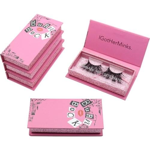 Hot Sell Own Brand Burn Book Eyelash Box Wholesale Natural 3D Mink Lashes 25mm Eyelashes Vendor Custom Lashbox With Logo