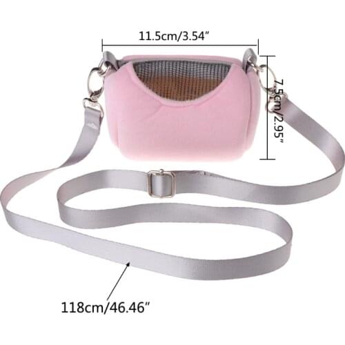 Small Pet Travel Bag Hamster Carrier Breathable Shoulder Strap Outdoor Portable