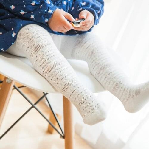 Cute Pantyhose Tights Children Crown Print Knee High Socks Kids Princess Fashion Cotton Long Baby Girls Sprint Autumn Socks