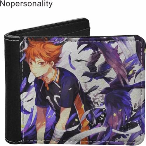 Nopersonality Haikyuu 3D Print PU Mini Wallet Men Business Portable Credit Card Purse Short Money Bag Coin Holder Man Wallets