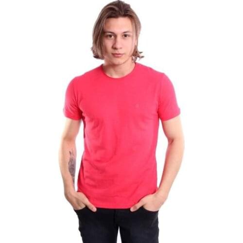 Diandor Zero Collar Mens Tshirt fashion summer Pomegranate 1917002-200120090