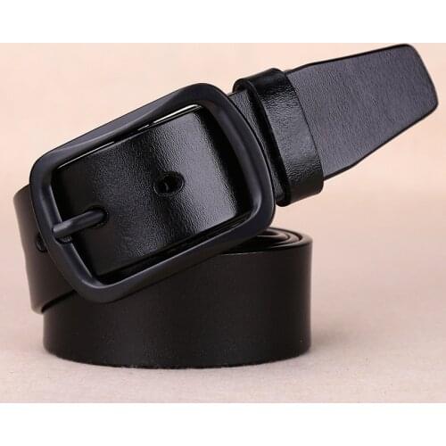 Mens business belt leather pin buckle casual simple wide belt high quality luxury male belts for men QZ0072