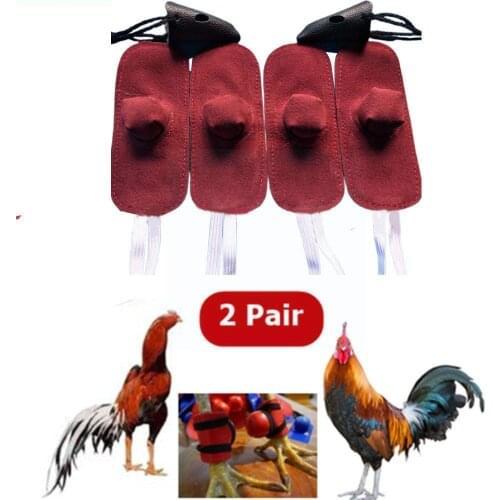 Rooster Cocks Chicken Leather Mitt Para Gallos Hen For Wrestling Cover Safe Foot Pairs 4 Cockfighting Red Fighting Protecti C6Y7