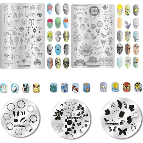 3size zjoys,ZJOY-Plus,zjoy Nail Stamping Plates DIY Geometry,Butterfly,Lace Flower Design Image 1pc Nail Art Plate Manicure Tool