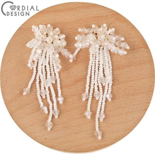 Cordial Design 20Pcs 40*75MM Earrings Accessories/Hand Made/Flower Shape/DIY Crystal Decoration/Jewelry Findings & Components