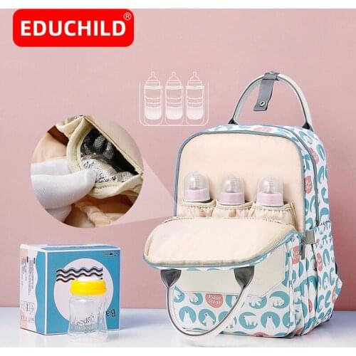 Educhild Baby Diaper Bag Waterproof Mommy Bag High Capacity Multi-function Infant Storage Backpack Women Bag Stroller Organizer