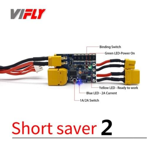 VIFLY ShortSaver 2 Smart Smoke Stopper Power Button Switch Electronic Fuse To Prevent Short-Circuit Over-Current 2-6S XT30 TX60
