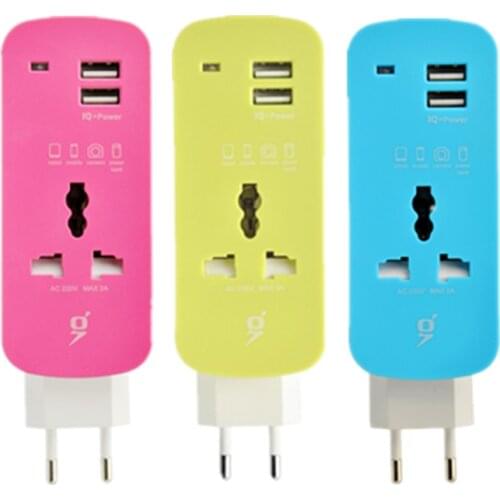 Smart Universal Travel Adapter Power Strip Sockets Adapter with USB Outlet EU Plug Charger 1.5m 5ft Extension Cord