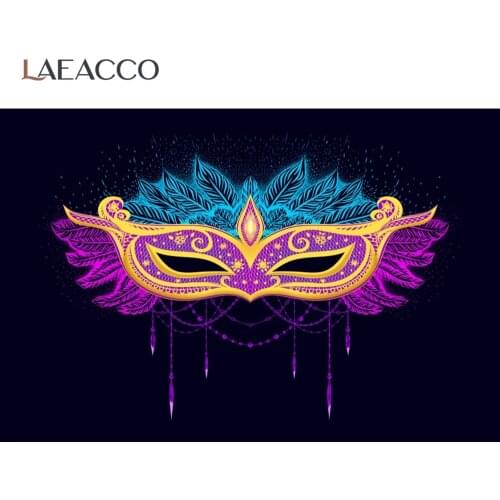 Vinyl Backdrops For Photography Carnival Party Colorful Mask Celebration Poster Portrait Photography Background For Photo Studio