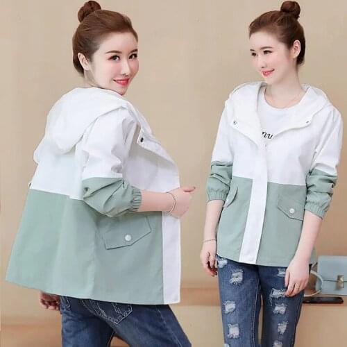 Women Double-layered Jacket With Lining Spring Autumn Hooded Jacket Coat Student Baseball uniform Jacket Tops Casual Loose Coats