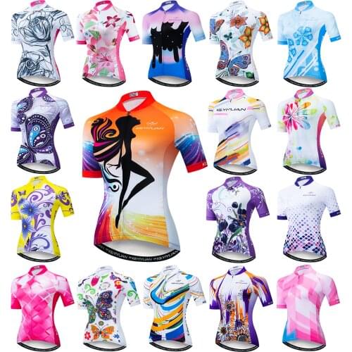 KEYIYUAN 2021 Women Cycling Jersey Road Bike Clothing Summer Short Sleeve MTB Cycle Shirt Mountainbike Kleding Dames