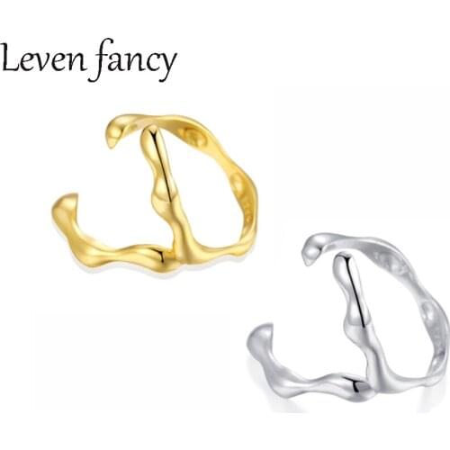 925 Sterling Silver Leaf Branch Laurel Ring for Girls Party Jewelry Simpe Y Shape Friendship Statement Irregular Open Ring