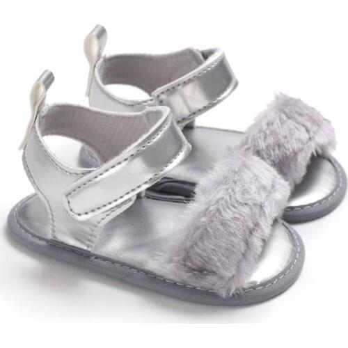 1 Pair Baby Girl Sandals Summer Girls Shoes Non-Slip PU-Leather Plush Toddlers Newborn Infantil Sandals