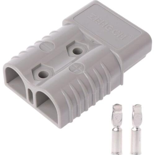 1PC Quick Connect Plug 175A 600V Battery Connector Adapter Plug Winch Connector Plug with 2 Terminal Pins Accessories- Grey
