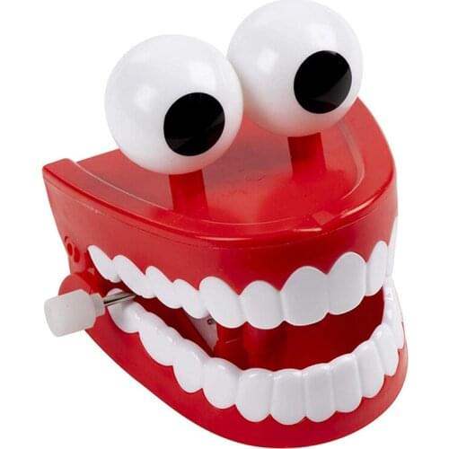 1Pc Novelty Dentures Clockwork Fun Toy Teeth Clockwork Beating On The Chain Toys Halloween Funny Teeth Model Toys Kids Gifts