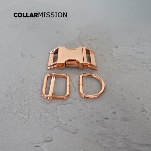 10sets/lot (metal buckle+adjust buckle+D ring/set) 25mm diy dog collar accessory durable and strong hardware Kirsite slider