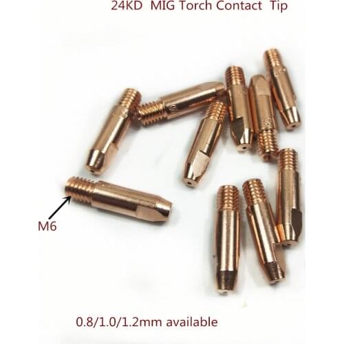 10pcs MB 24KD Contact Tip MIG Torch Consumables 0.8 1.0 1.2mm Wire Euro Style MIG Welding Torch Tips Welding Nozzles