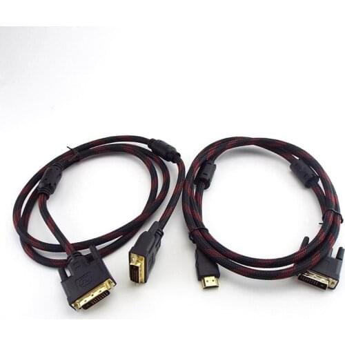 1080P Extension Male-Male DVI-D Extend Wire High Speed HDMI-compatible To DVI Cable Plug 24+1 Pin For Projector HD TV BOX