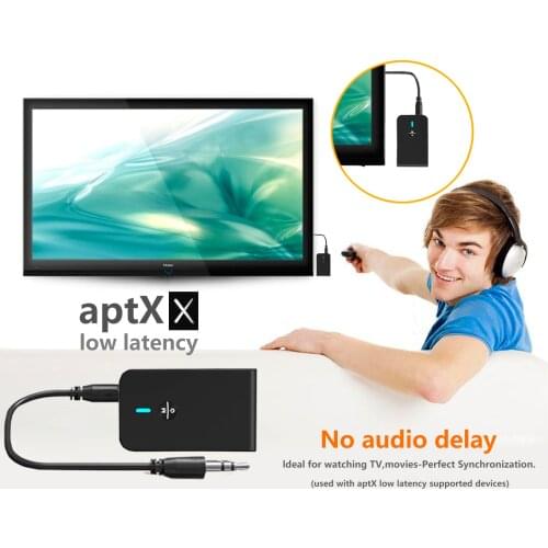 2 in 1 Wireless Bluetooth 5.0 Transmitter Rechargeable Receiver for TV Computer Car Speaker 3.5mm AUX Hi-Fi Music Audio Adapter