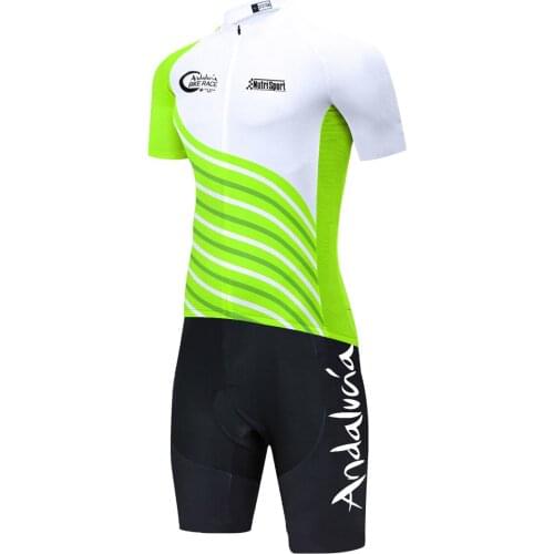 2021 TEAM Andalucia Cycling Skinsuit Bike Jersey Shorts Wear Suit Mens Ropa Ciclismo Bicycle Tops Summer Pro Bicycling Jerseys