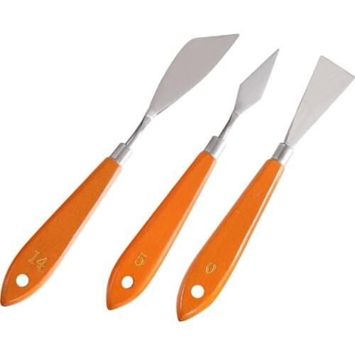 3Pcs/set Stainless Steel Spatula Kit Palette Gouache Supplies for Oil Painting Knife Arts Painting Tool Set