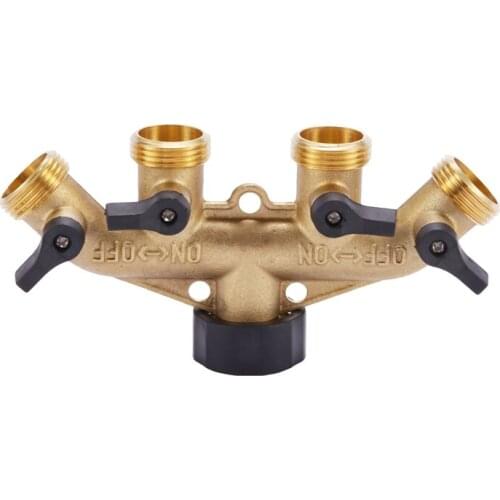 3/4 Inch 4 Way Hose Pipe Splitter Nozzle Switcher Tap Connectors For Garden Irrigation