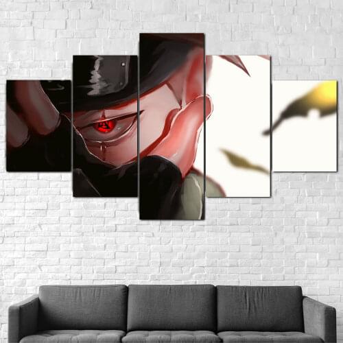 5 Piece Japanese Cartoon Anime red cracked eyes Posters Modular Wall Art Canvas Paintings Wall Decorations for Living Room