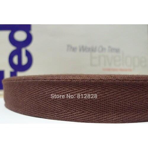 50 Yard 1" 25mm #CT172 BROWN 100% Herringbone Cotton Twill Tape