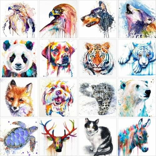 Huacan Full Diamond Embroidery Dog Tiger Wolf 5D DIY Diamond Painting Animal Mosaic Cross Stitch Paintings For Interior Wall Art