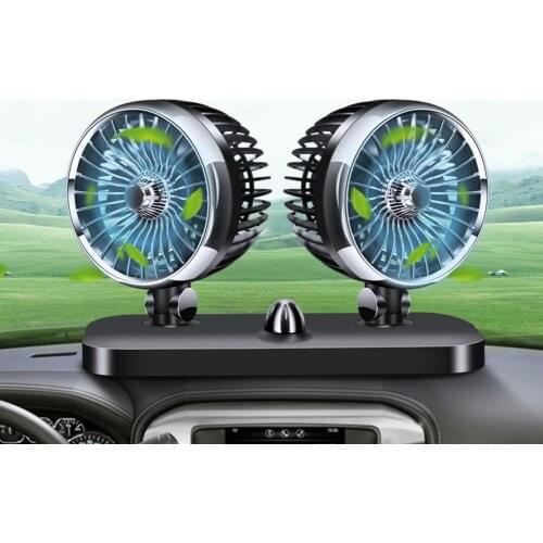 Car fan 12V 24V Large Van Small Van Inside Double Head Powerful Refrigerated Car Electric Fan with Large Wind Cooling Air Fan
