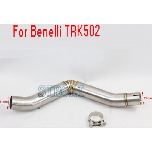 For Benelli TRK 502C Link Mid Tube Connector Connecting Slip-On Exhaust Muffler Pipe Motorcycle For Benelli TRK502