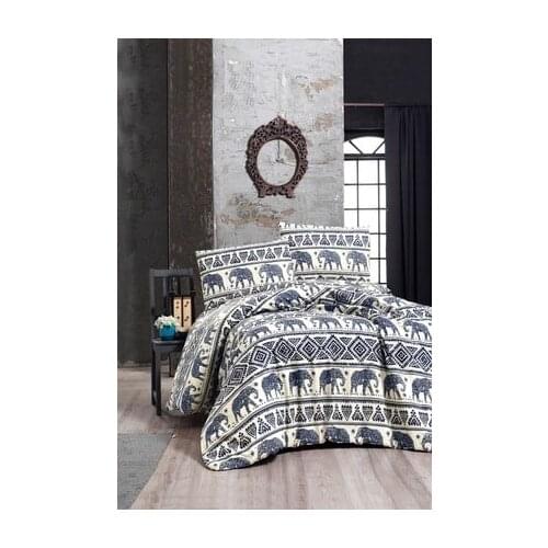 Double Double Quilt Cover Set 60 cotton 40 polyester elephant pattern of, duvet cover 200x220 pillow case 50x70 2 PCs Made in Turkey
