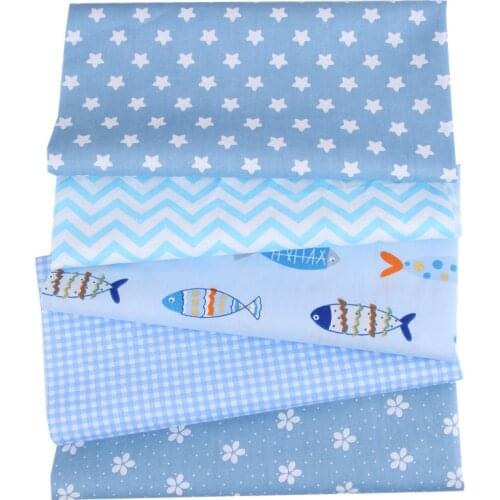 5pc Cartoon Printed Cotton Fabric Cotton Patchwork Cloth DIY Sewing Quilting Fat Quarters Material For Baby&Child Sewing Fabric