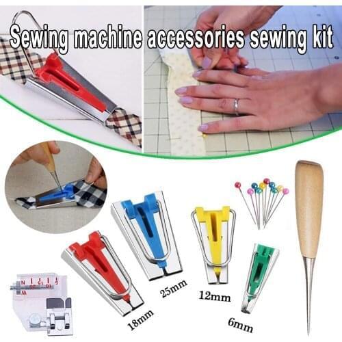 Fabric Bias Binding Tape Maker Tip Kit Tool For Sewing & Quilting