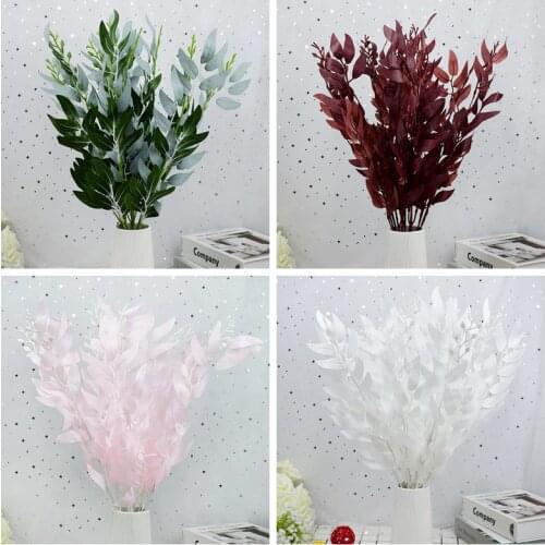 Artificial Willow Bouquet Fake Leaves Wedding Party Decoration Festival Party Home Garden Willow Vine Faux Foliage Plants Supply