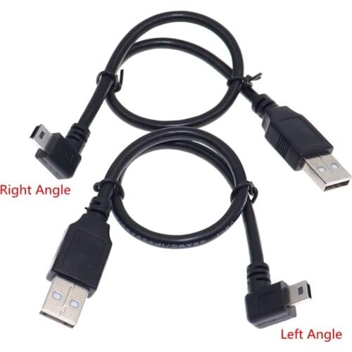 90 Degree Right & Left Angled MINI USB 5 Pin B type Male To USB 2.0 A Male Adapter Data Charging Cable USB Extension Cord